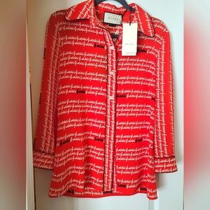 ICONIC 🔥🔥 GUCCI SCRIPT SILK BLOUSE 🔥🔥